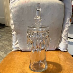 Unique n crafted by me ,vintage style glass canister with pointed awesome top
